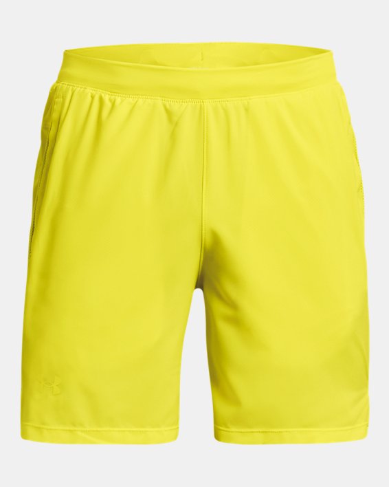 Men's UA Launch Run 7" Shorts, Yellow, pdpMainDesktop image number 6